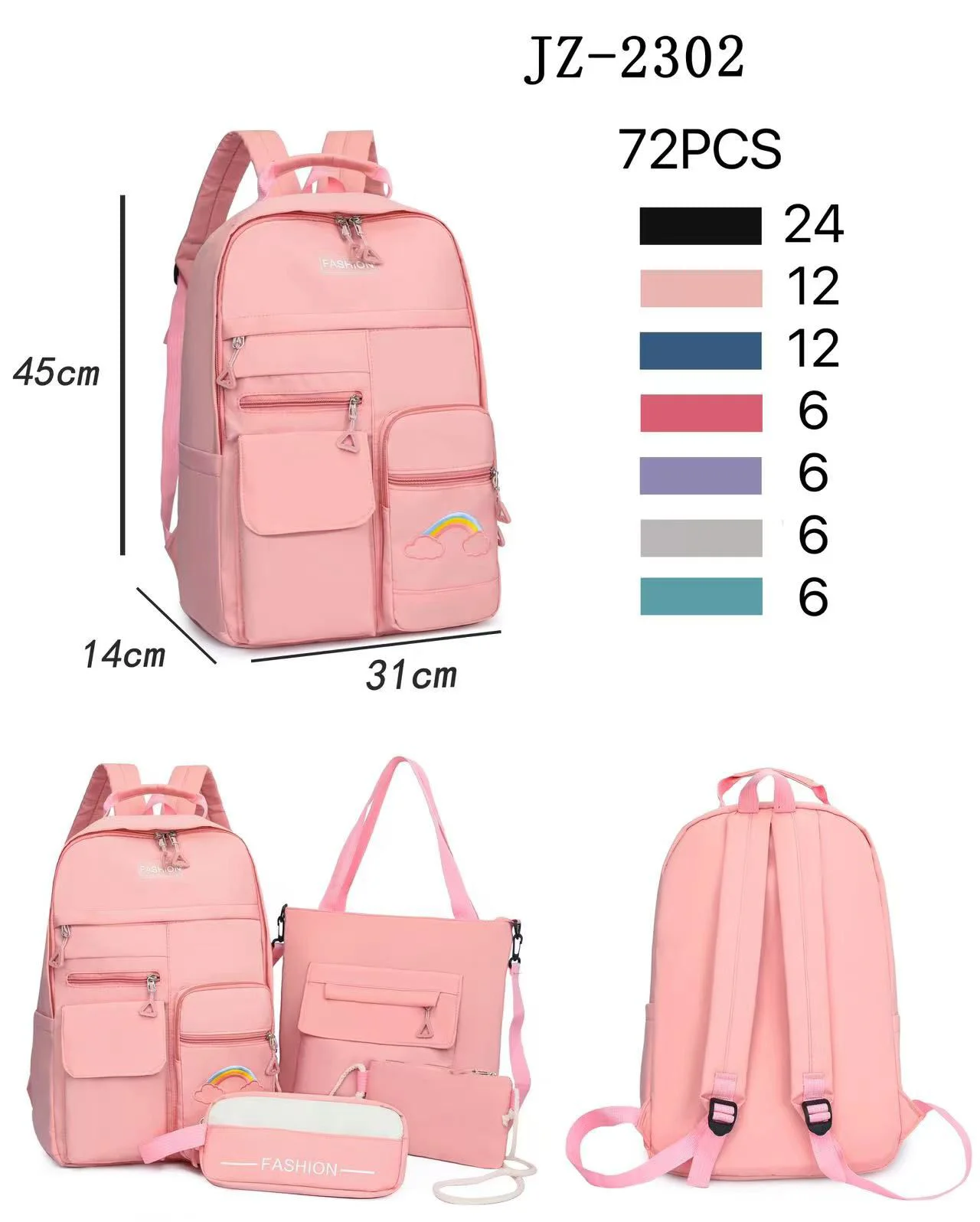 KIT  MOCHILA ESTOJO E  BOLSA SACOLA