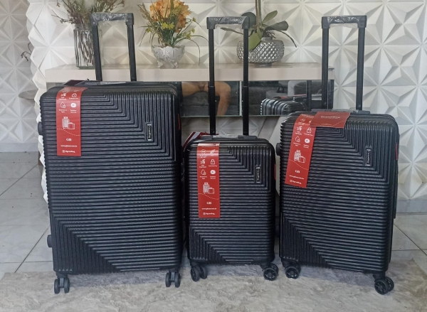 Kit 3 Malas – Grande, Média e P | GrandBag – Modelo GB25801022 (Preto)